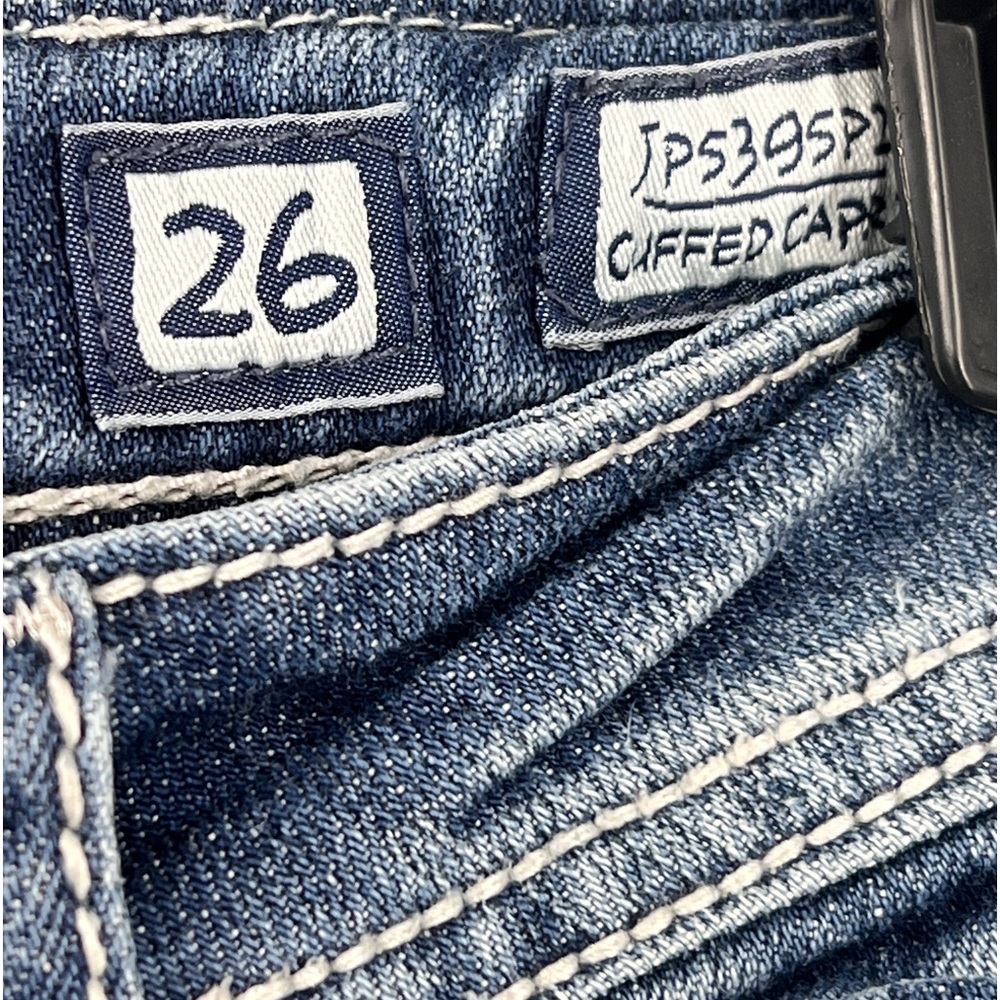 Miss Me Cuffed Capri Jeans Rhinestone Pockets Low Rise * - Picture 7 of 10